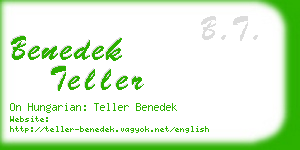 benedek teller business card